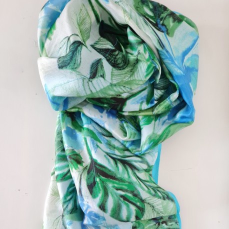 Pañuelo de seda estampado 180x110 cm